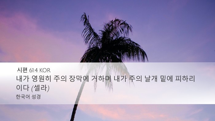 시편 61:4 KOR Bible Verse Image