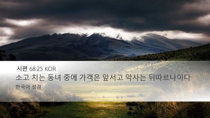 시편 68:25 KOR Bible Verse Image