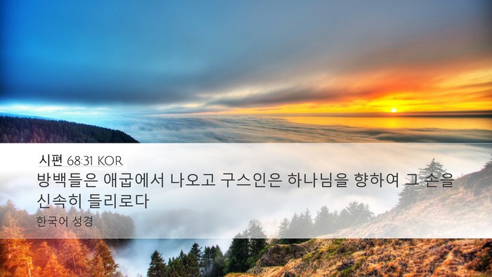 시편 68:31 KOR Bible Verse Image
