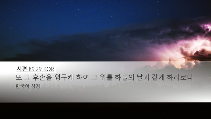 시편 89:29 KOR Bible Verse Image