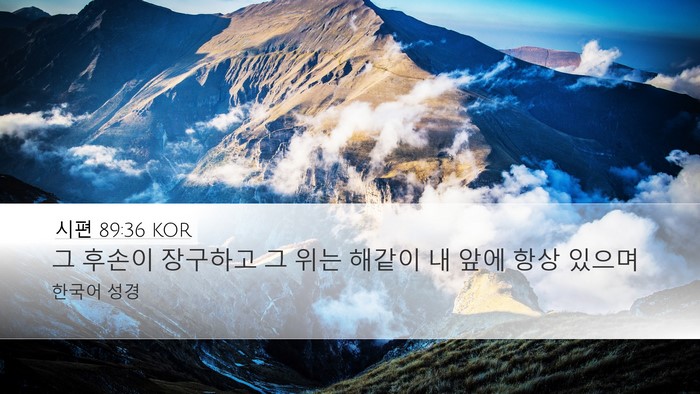 시편 89:36 KOR Bible Verse Image