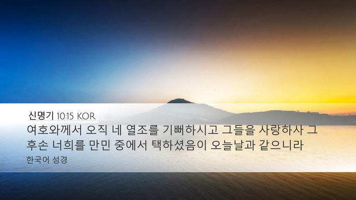 신명기 10:15 KOR Bible Verse Image