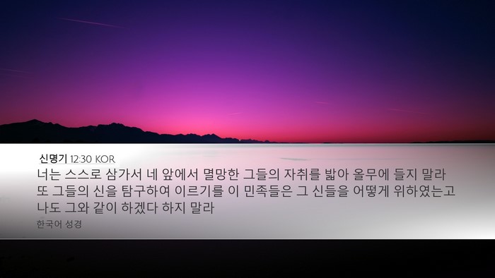 신명기 12:30 KOR Bible Verse Image