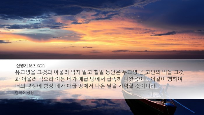 신명기 16:3 KOR Bible Verse Image