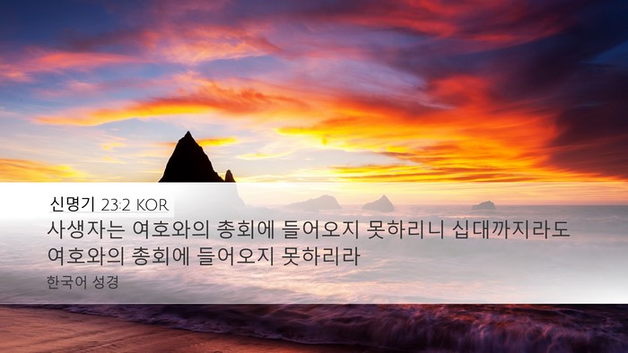 신명기 23:2 KOR Bible Verse Image