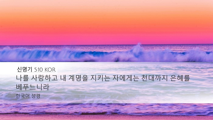 신명기 5:10 KOR Bible Verse Image