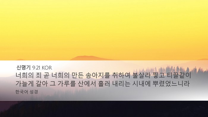 신명기 9:21 KOR Bible Verse Image
