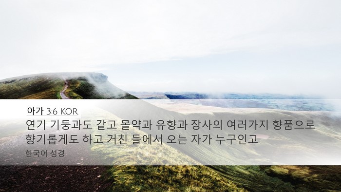 아가 3:6 KOR Bible Verse Image