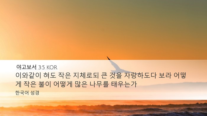 야고보서 3:5 KOR Bible Verse Image