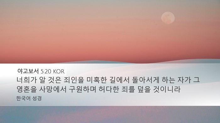 야고보서 5:20 KOR Bible Verse Image