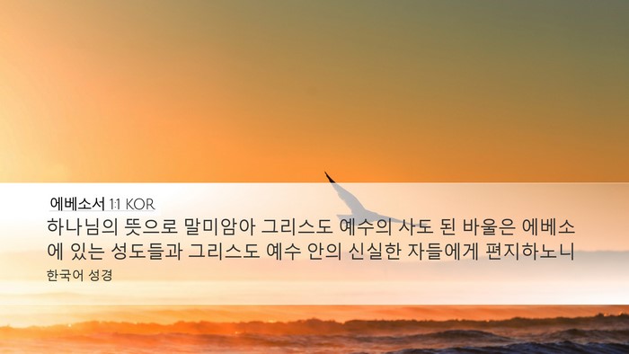 에베소서 1:1 KOR Bible Verse Image