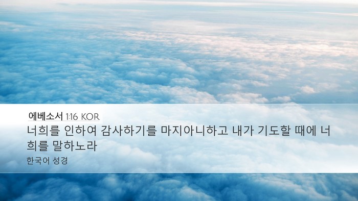 에베소서 1:16 KOR Bible Verse Image