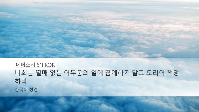 에베소서 5:11 KOR Bible Verse Image