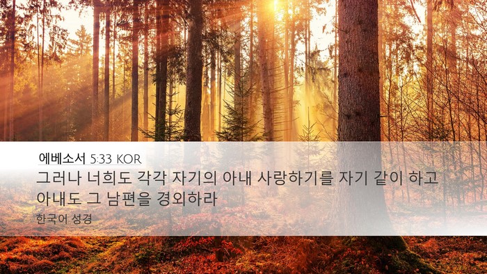에베소서 5:33 KOR Bible Verse Image