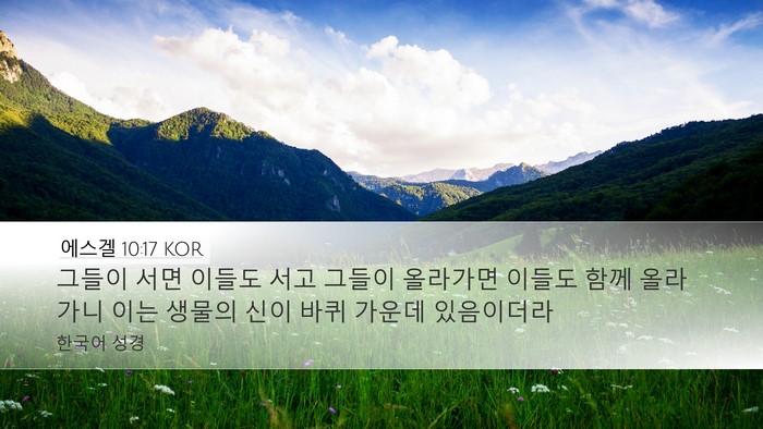 에스겔 10:17 KOR Desktop Wallpaper - 그들이 서면 이들도 서고 그들이 - Desktop Bible Verse Wallpaper
