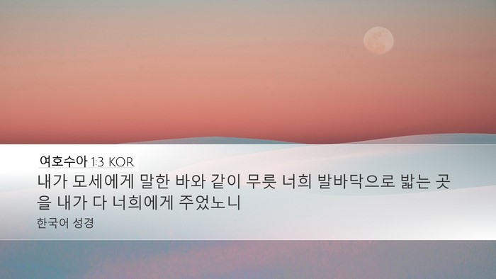 여호수아 1:3 KOR Bible Verse Image