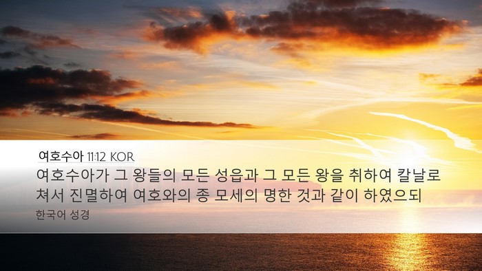 여호수아 11:12 KOR Desktop Wallpaper - 여호수아가 그 왕들의 모든 성읍과 - Desktop Bible Verse Wallpaper