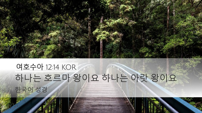 여호수아 12:14 KOR Desktop Wallpaper - 하나는 호르마 왕이요 하나는 아랏 - Desktop Bible Verse Wallpaper