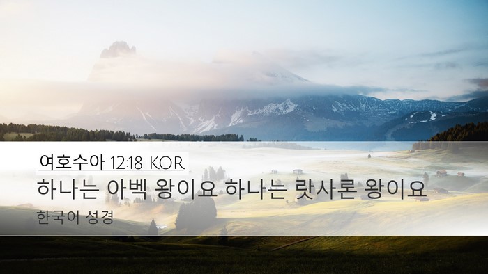 여호수아 12:18 KOR Desktop Wallpaper - 하나는 아벡 왕이요 하나는 랏사론 - Desktop Bible Verse Wallpaper