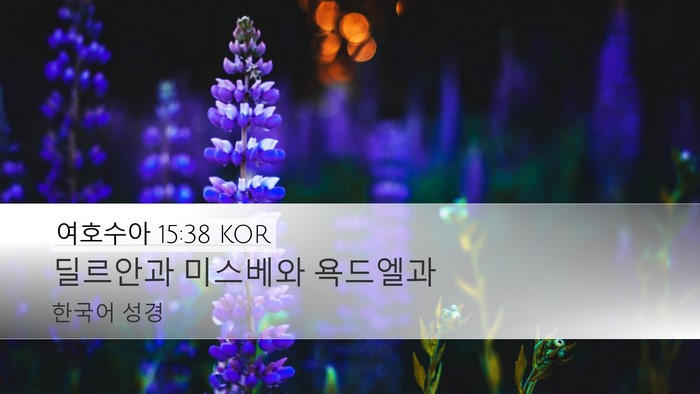 여호수아 15:38 KOR Desktop Wallpaper - 딜르안과 미스베와 - Desktop Bible Verse Wallpaper