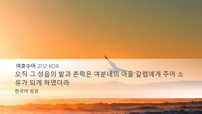 여호수아 21:12 KOR Desktop Wallpaper - 오직 그 성읍의 밭과 촌락은 - Desktop Bible Verse Wallpaper