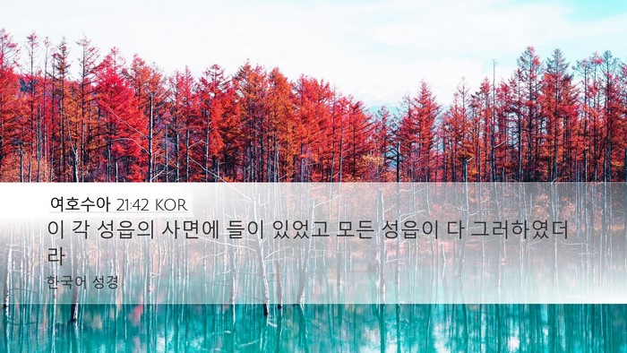 여호수아 21:42 KOR Desktop Wallpaper - 이 각 성읍의 사면에 들이 있었고 - Desktop Bible Verse Wallpaper