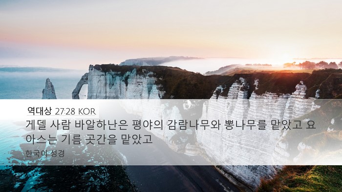 역대상 27:28 KOR Bible Verse Image