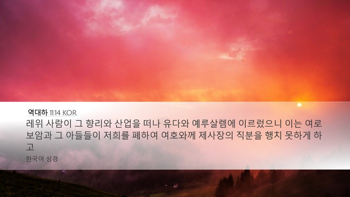 역대하 11:14 KOR Bible Verse Image