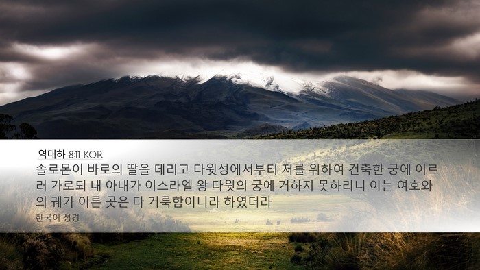 역대하 8:11 KOR Bible Verse Image