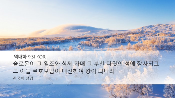역대하 9:31 KOR Bible Verse Image