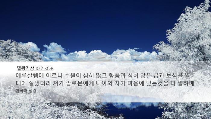 열왕기상 10:2 KOR Bible Verse Image