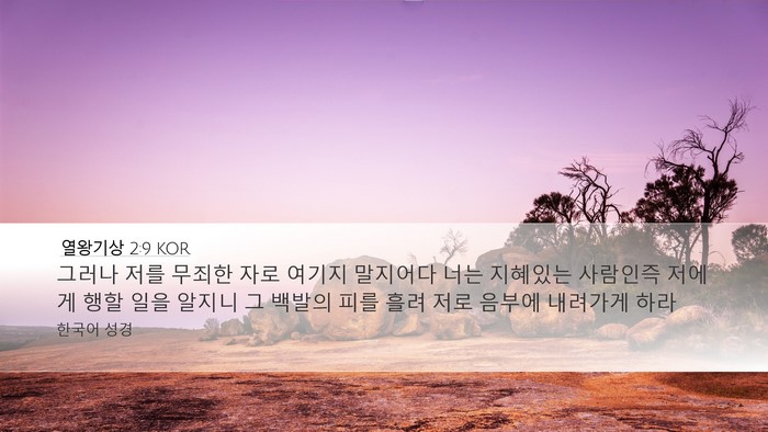 열왕기상 2:9 KOR Bible Verse Image