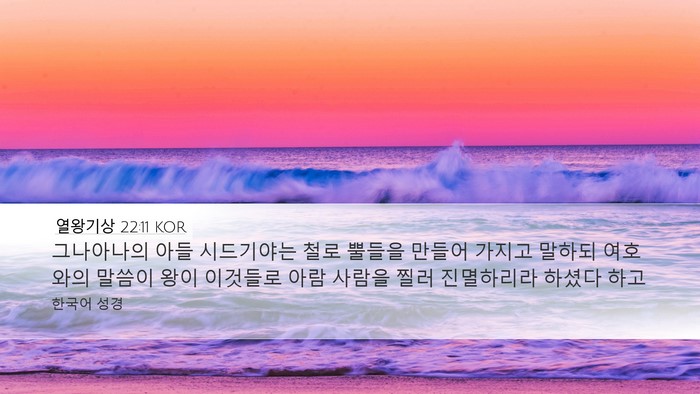 열왕기상 22:11 KOR Bible Verse Image