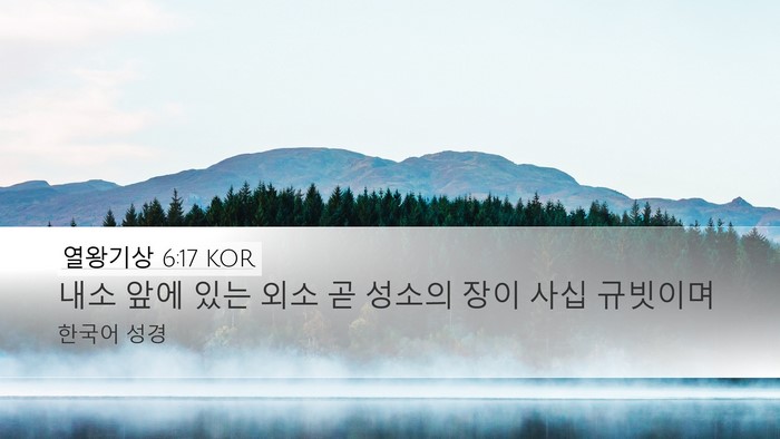 열왕기상 6:17 KOR Desktop Wallpaper - 내소 앞에 있는 외소 곧 성소의 장이 - Desktop Bible Verse Wallpaper