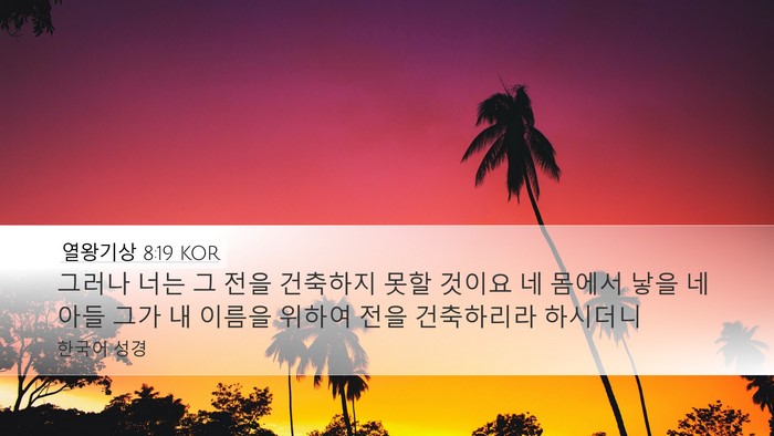 열왕기상 8:19 KOR Bible Verse Image