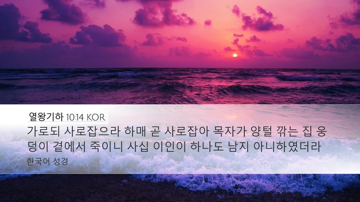 열왕기하 10:14 KOR Desktop Wallpaper - 가로되 사로잡으라 하매 곧 사로잡아 - Desktop Bible Verse Wallpaper