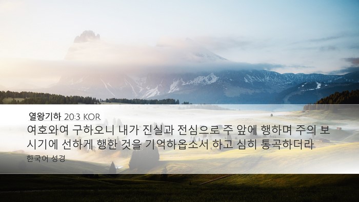 열왕기하 20:3 KOR Bible Verse Image