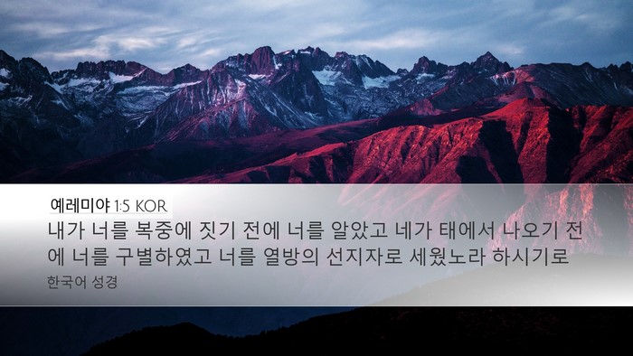 예레미야 1:5 KOR Bible Verse Image