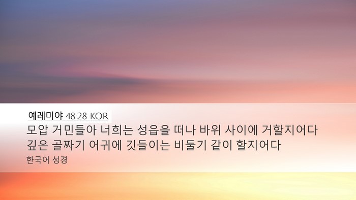 예레미야 48:28 KOR Bible Verse Image