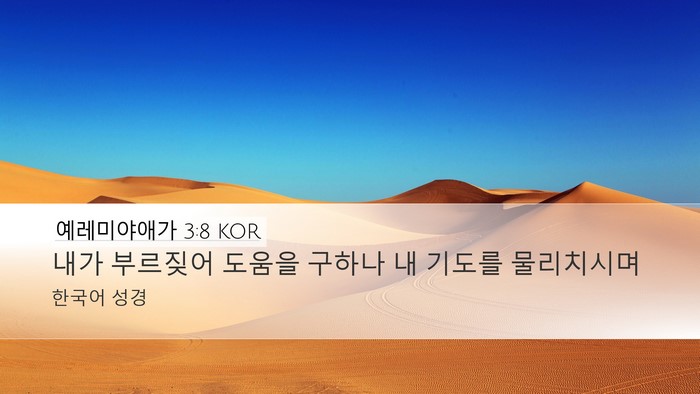 예레미야애가 3:8 KOR Bible Verse Image