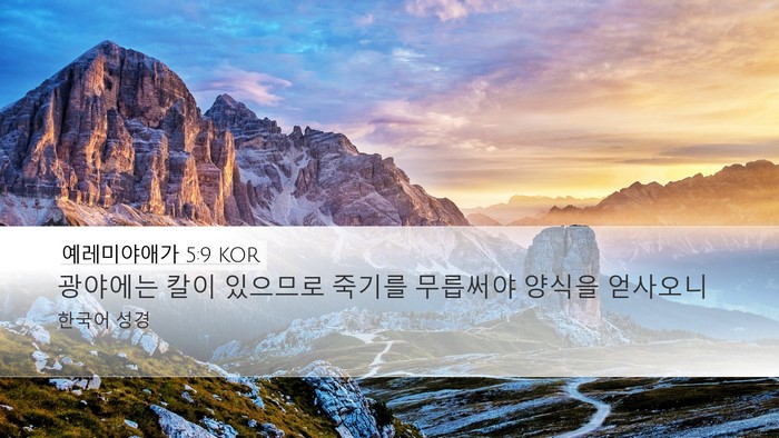 예레미야애가 5:9 KOR Bible Verse Image