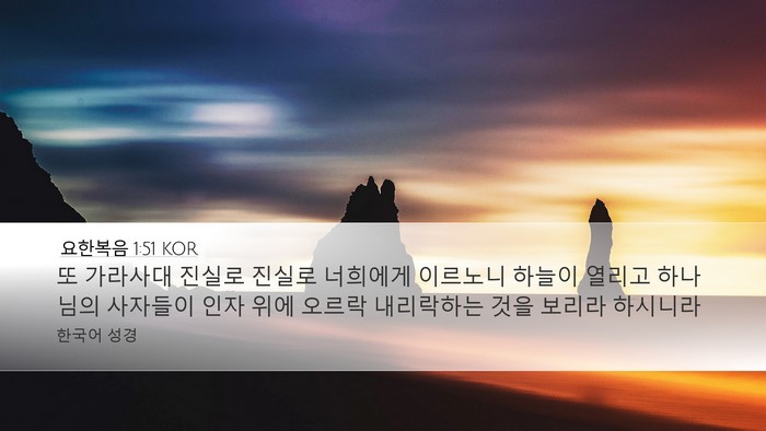 요한복음 1:51 KOR Bible Verse Image