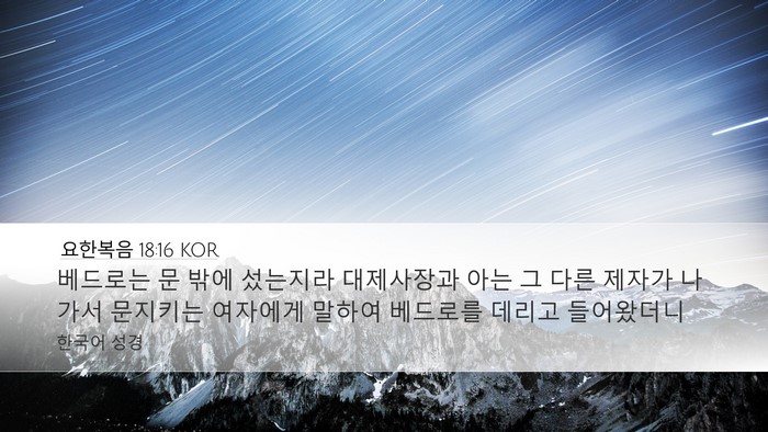 요한복음 18:16 KOR Bible Verse Image
