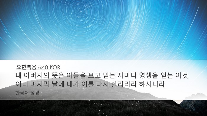 요한복음 6:40 KOR Bible Verse Image