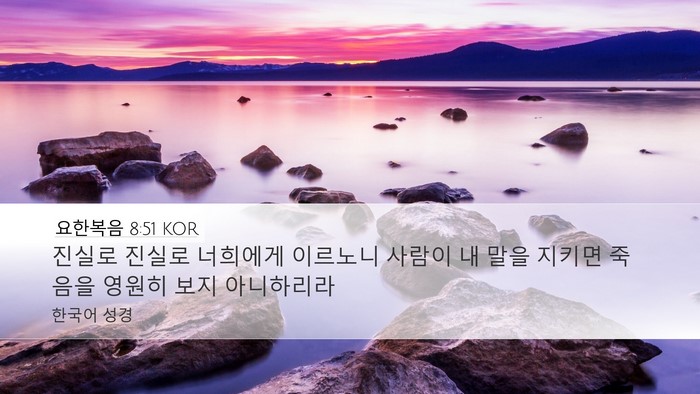 요한복음 8:51 KOR Bible Verse Image