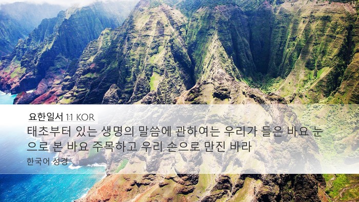 요한일서 1:1 KOR Desktop Wallpaper - 태초부터 있는 생명의 말씀에 - Desktop Bible Verse Wallpaper