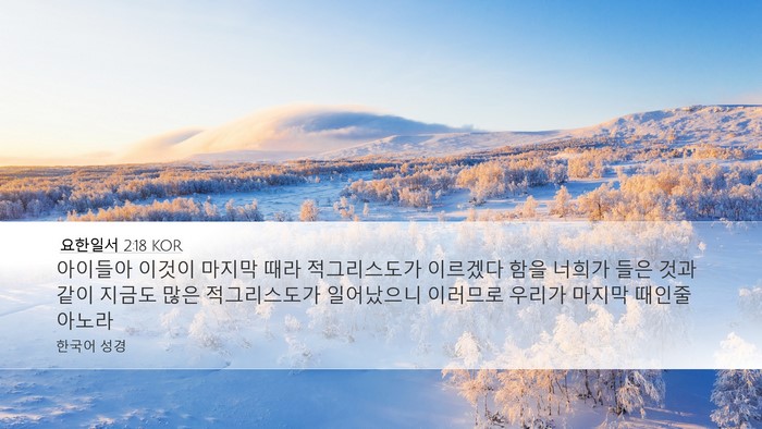 요한일서 2:18 KOR Bible Verse Image