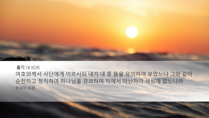 욥기 1:8 KOR Bible Verse Image