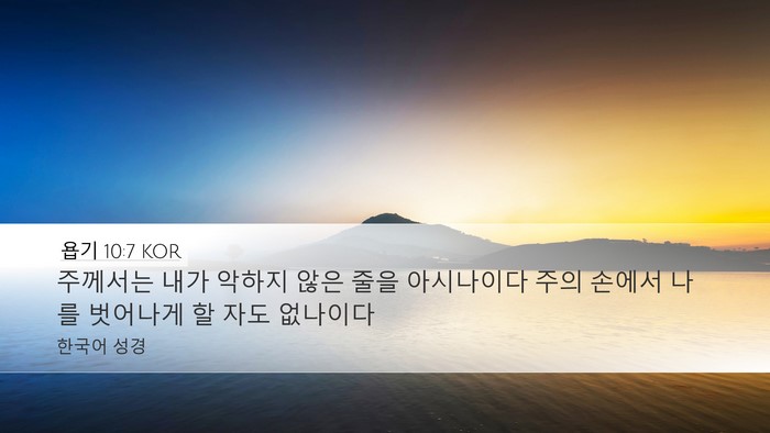 욥기 10:7 KOR Bible Verse Image