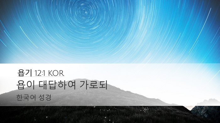 욥기 12:1 KOR Desktop Wallpaper - 욥이 대답하여 - Desktop Bible Verse Wallpaper